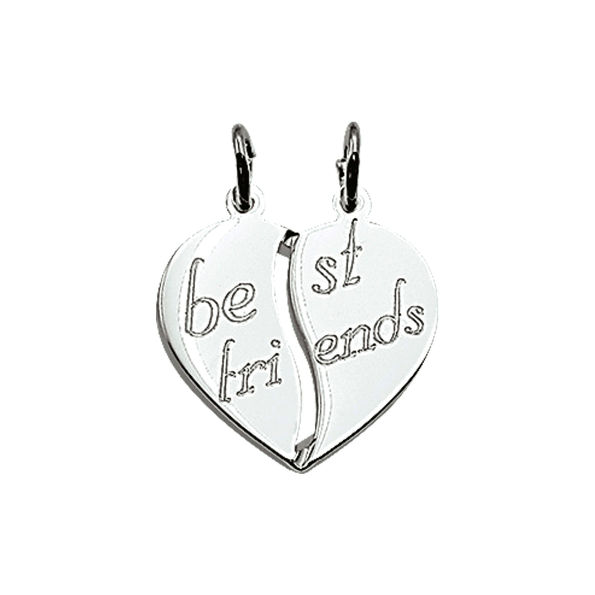 Breekhartje "best friends" zilver wit