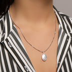 Medaillon zilver wit