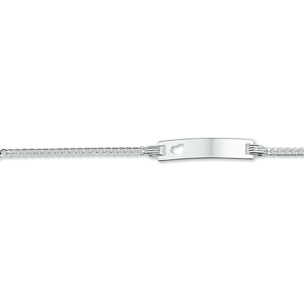 Graveerarmband hart gourmette plaat 4,2 mm zilver wit
