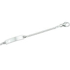 Graveerarmband hart gourmette plaat 4,2 mm zilver wit