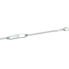 Graveerarmband hart gourmette plaat 4,2 mm zilver wit