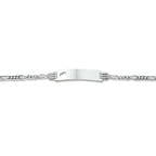 Graveerarmband hart figaro plaat 4,8 mm zilver wit