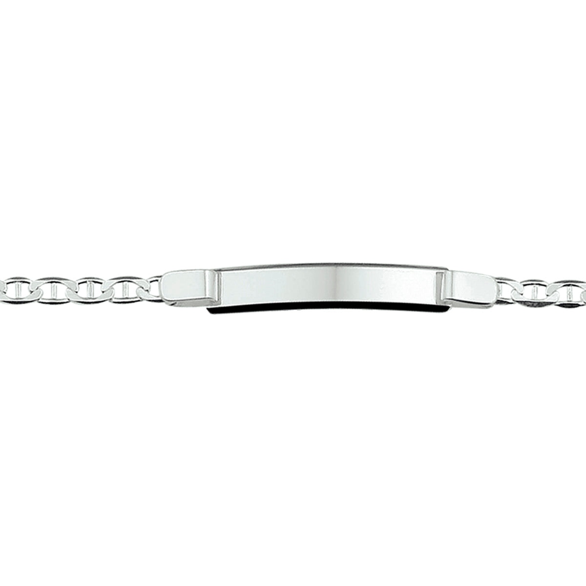 Graveerarmband anker plaat 6 mm 18 cm zilver wit