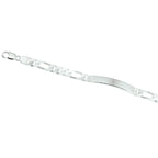 Graveerarmband figaro plaat 7,6 mm 20 cm zilver wit