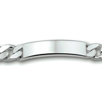 Graveerarmband gourmette plaat 10 mm 21 cm zilver wit