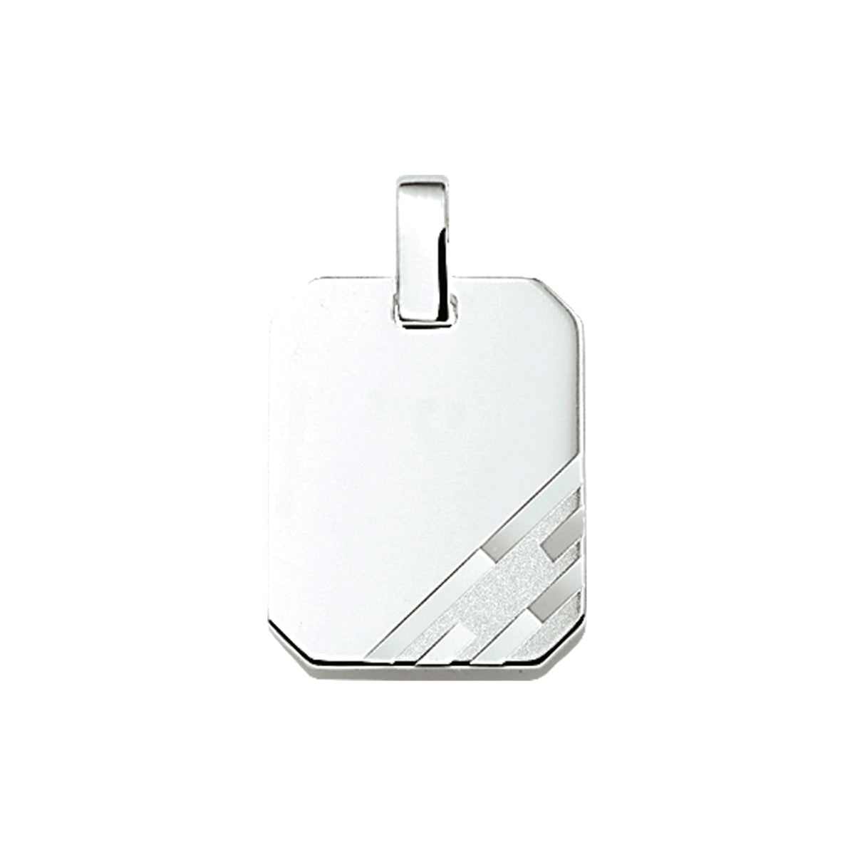 Graveerhanger poli/mat zilver wit