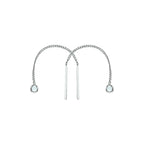 Doortrekoorbellen zirkonia zilver wit