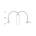 Doortrekoorbellen zirkonia zilver wit