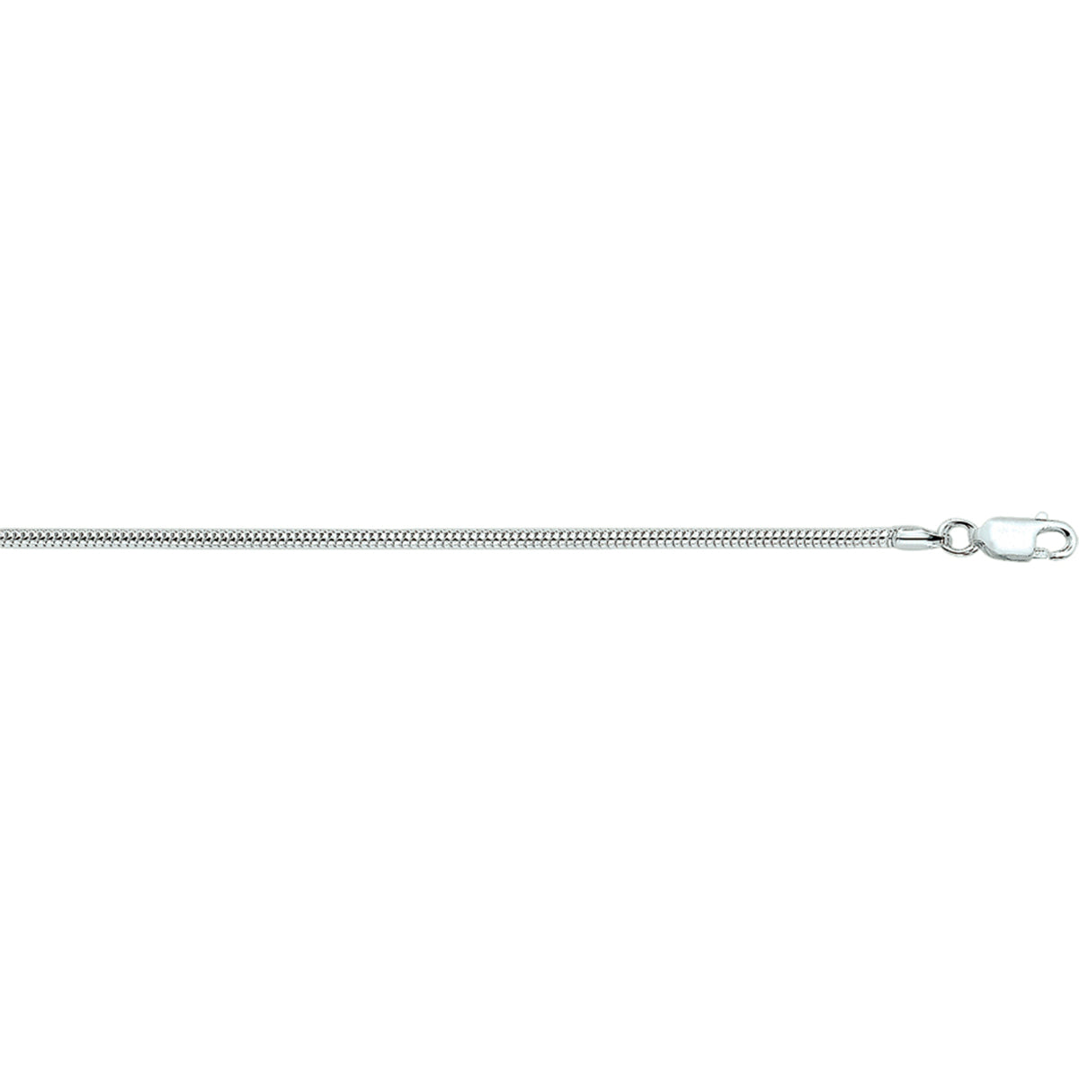Collier slang rond 2,0 mm zilver wit