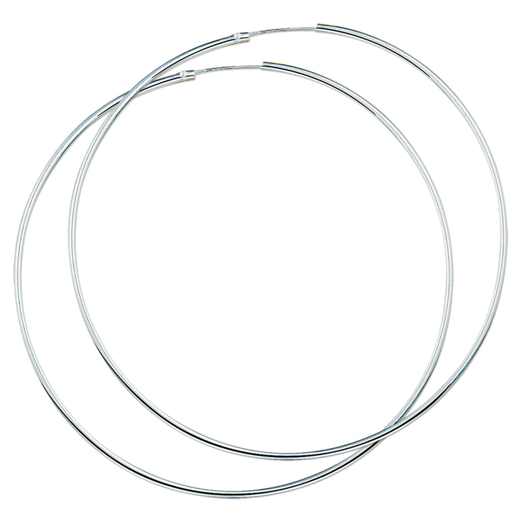 Oorringen 2,0 mm ronde buis zilver wit