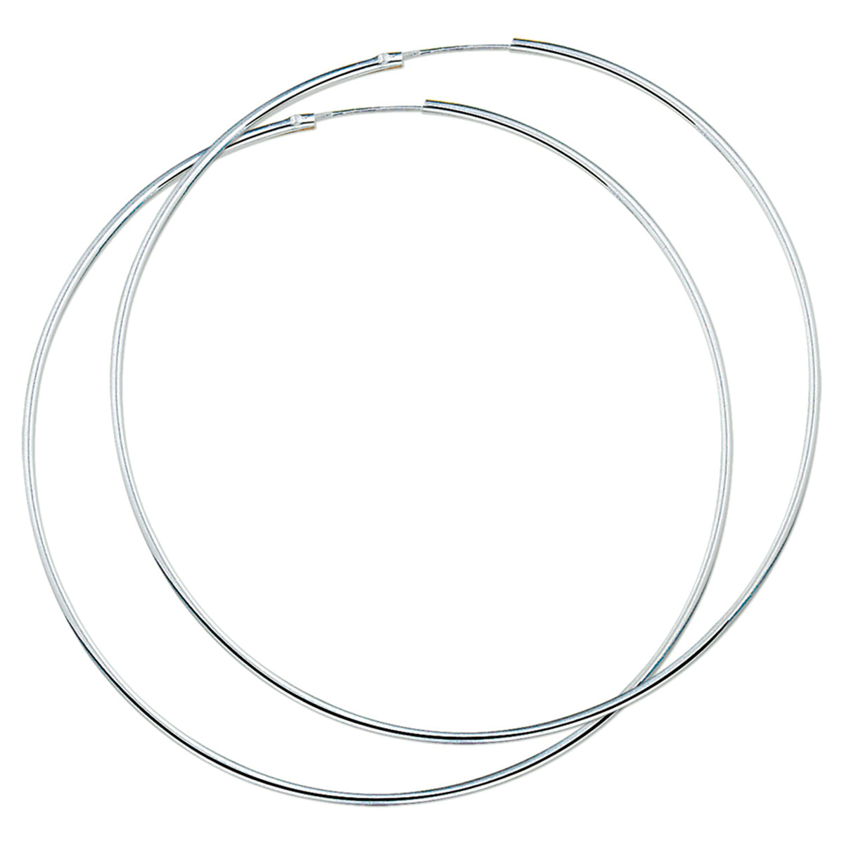 Oorringen 2,0 mm ronde buis zilver wit