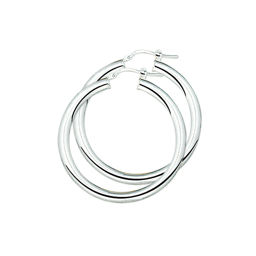 Oorringen 5,0 mm ronde buis zilver wit