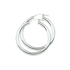 Oorringen 5,0 mm ronde buis zilver wit