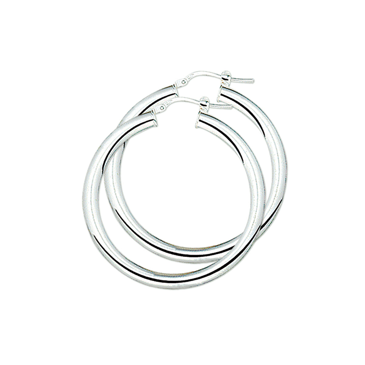 Oorringen 5,0 mm ronde buis zilver wit