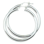 Oorringen 5,0 mm ronde buis zilver wit