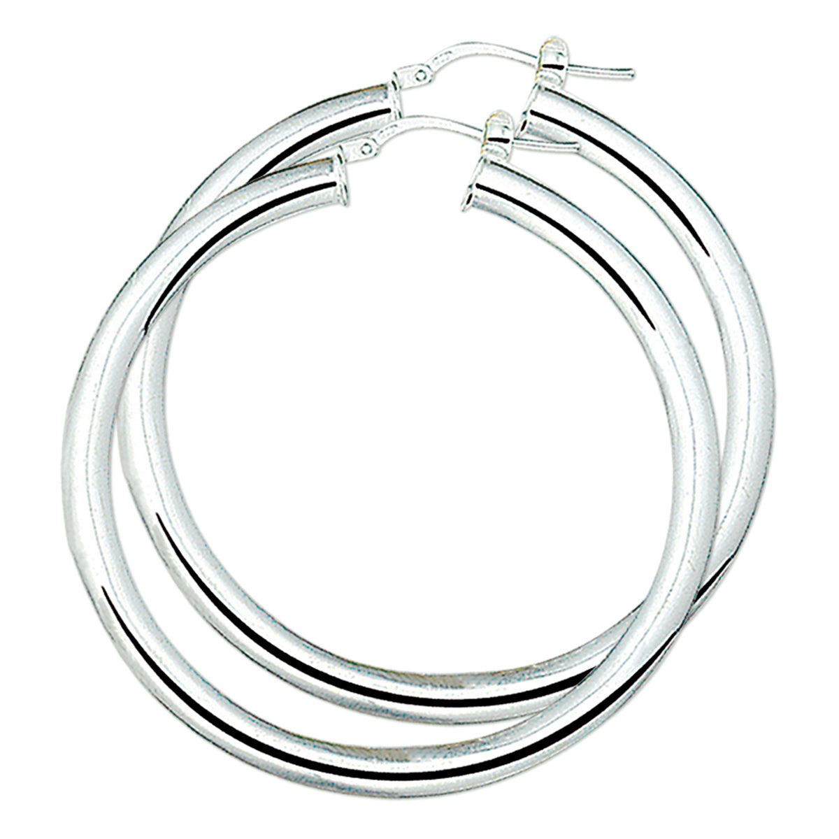 Oorringen 5,0 mm ronde buis zilver wit