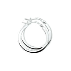 Oorringen 3,0 mm vierkante buis zilver wit