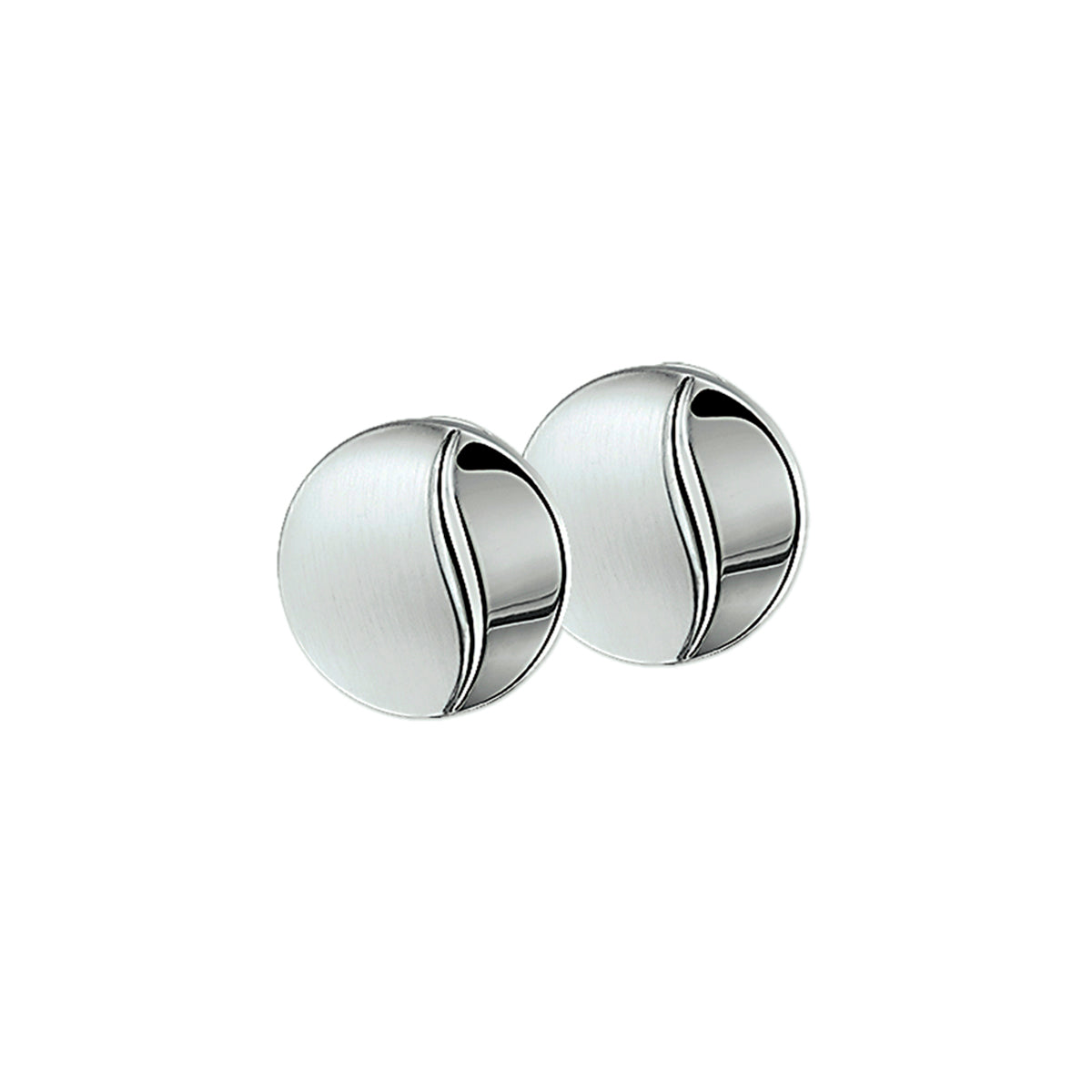 Oorclips poli/mat zilver wit