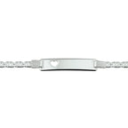 Graveerarmband hart plaat 6,0 mm zilver wit