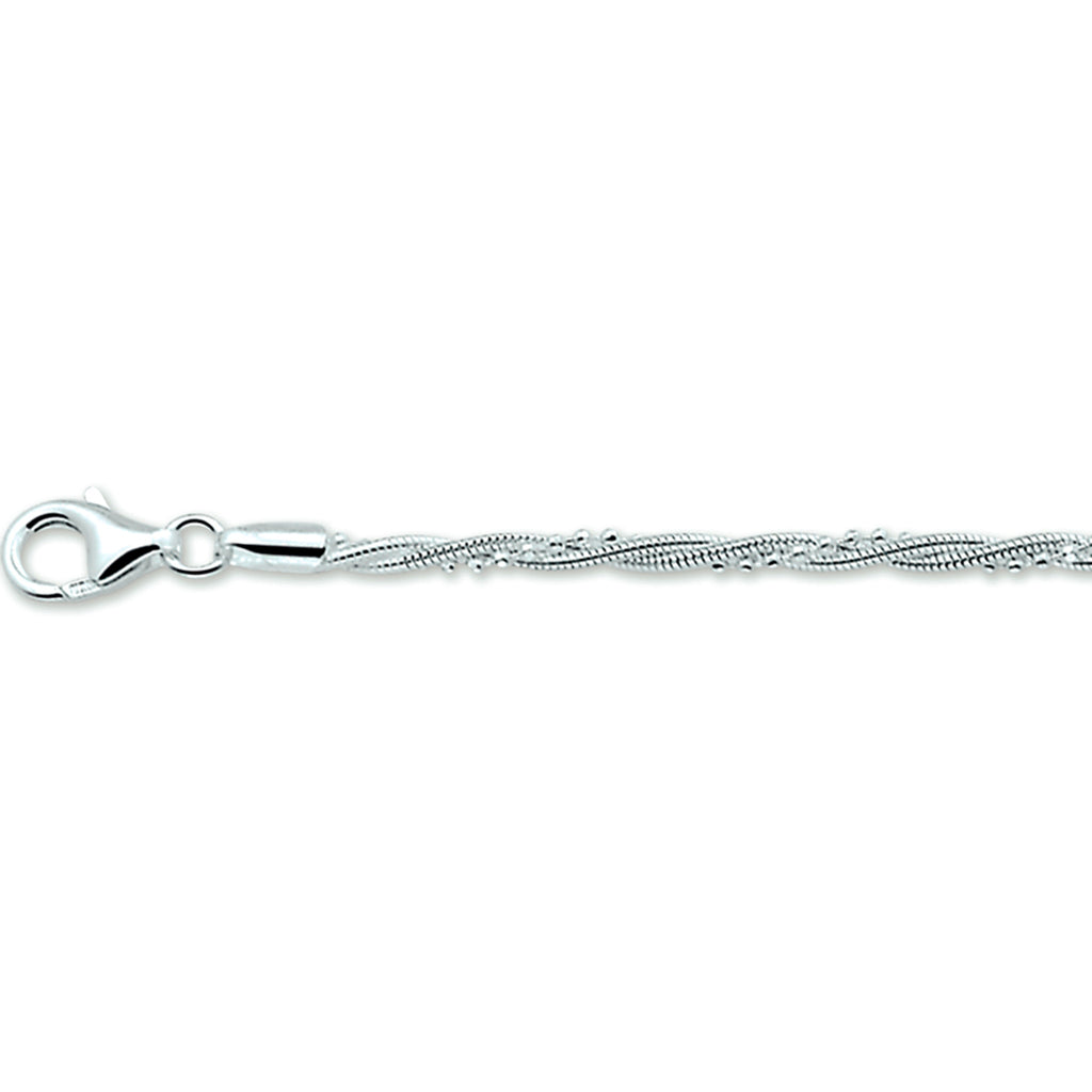 Armband gevlochten 2,7 mm zilver wit