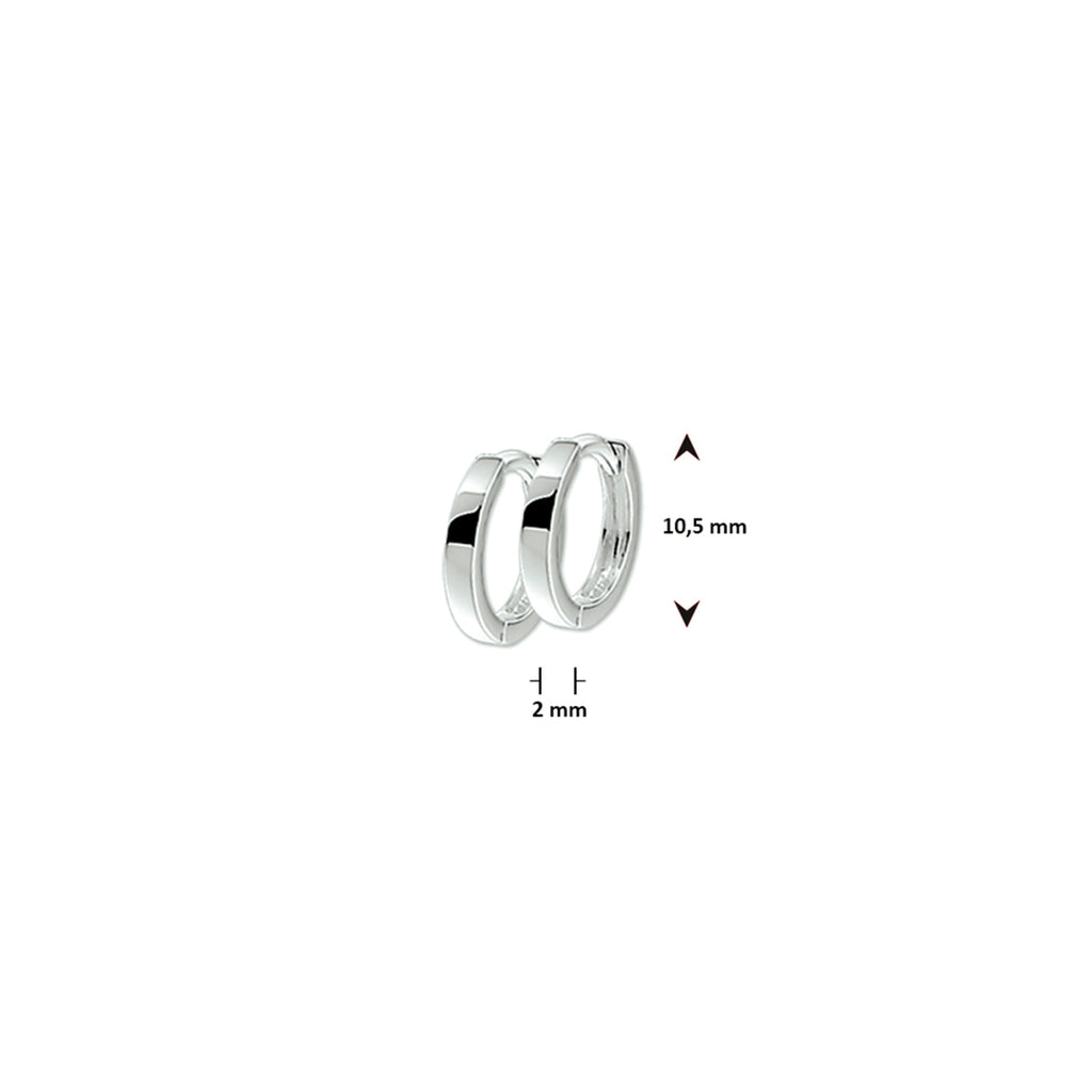 Klapoorringen 2 mm vlak zilver wit