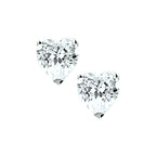 Oorknoppen hart zirkonia zilver wit