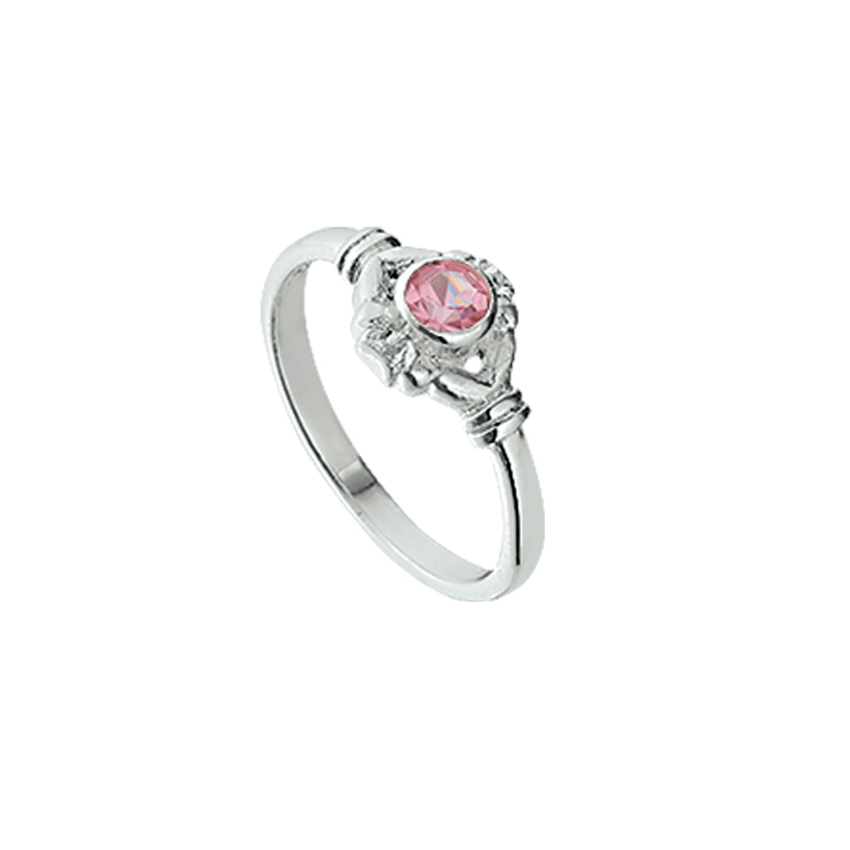 Ring strass zilver wit