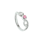 Ring roze zirkonia zilver wit