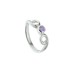 Ring paars zirkonia zilver wit