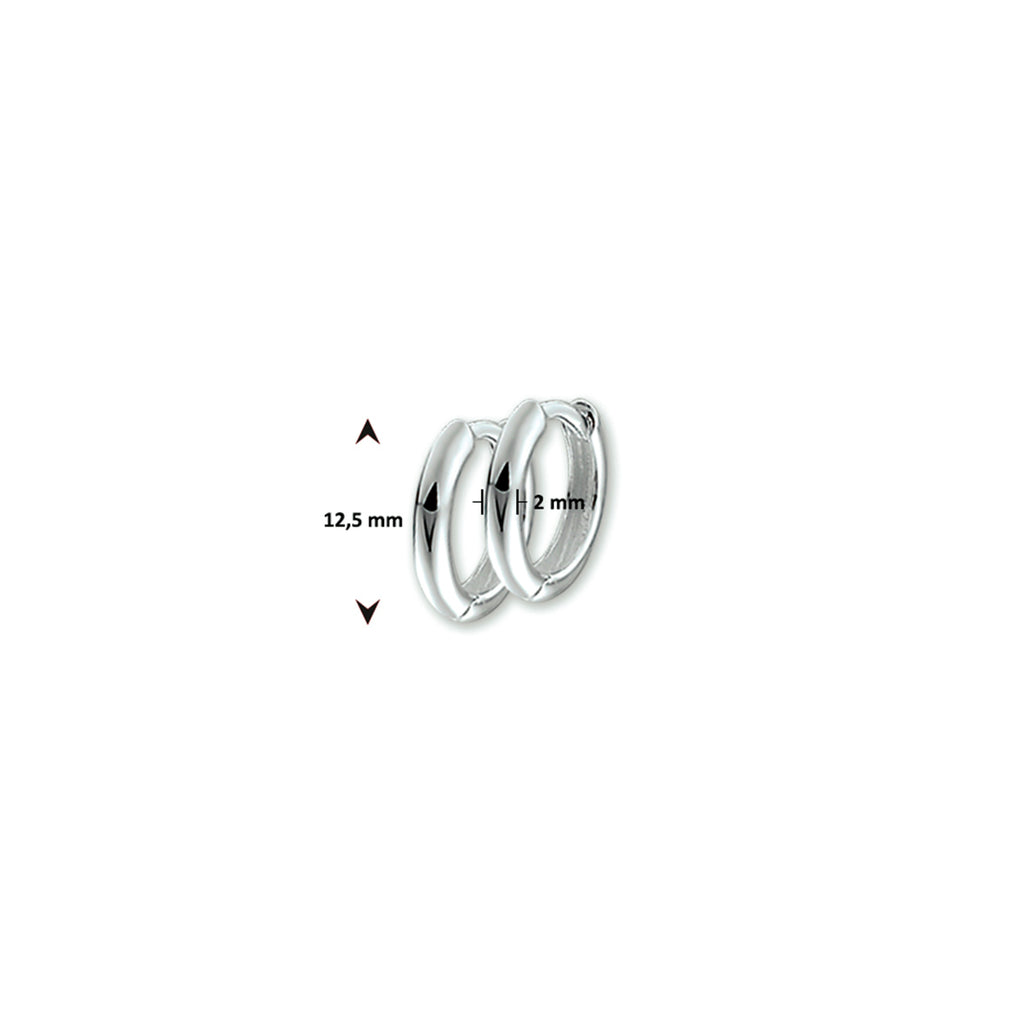 Klapoorringen2 mm half rond zilver wit