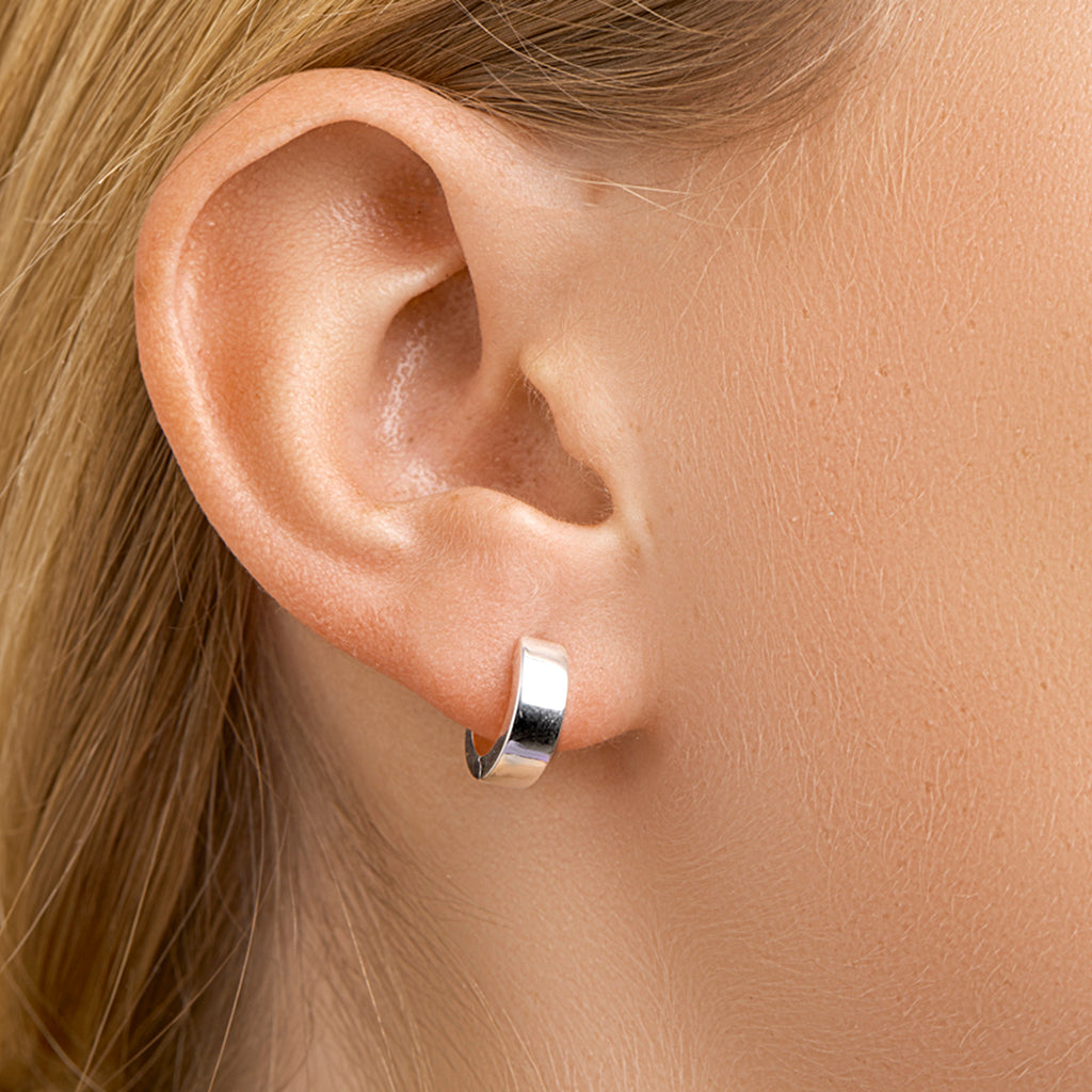 Klapoorringen 4 mm vlak zilver wit