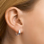 Klapoorringen 4 mm bol zilver wit