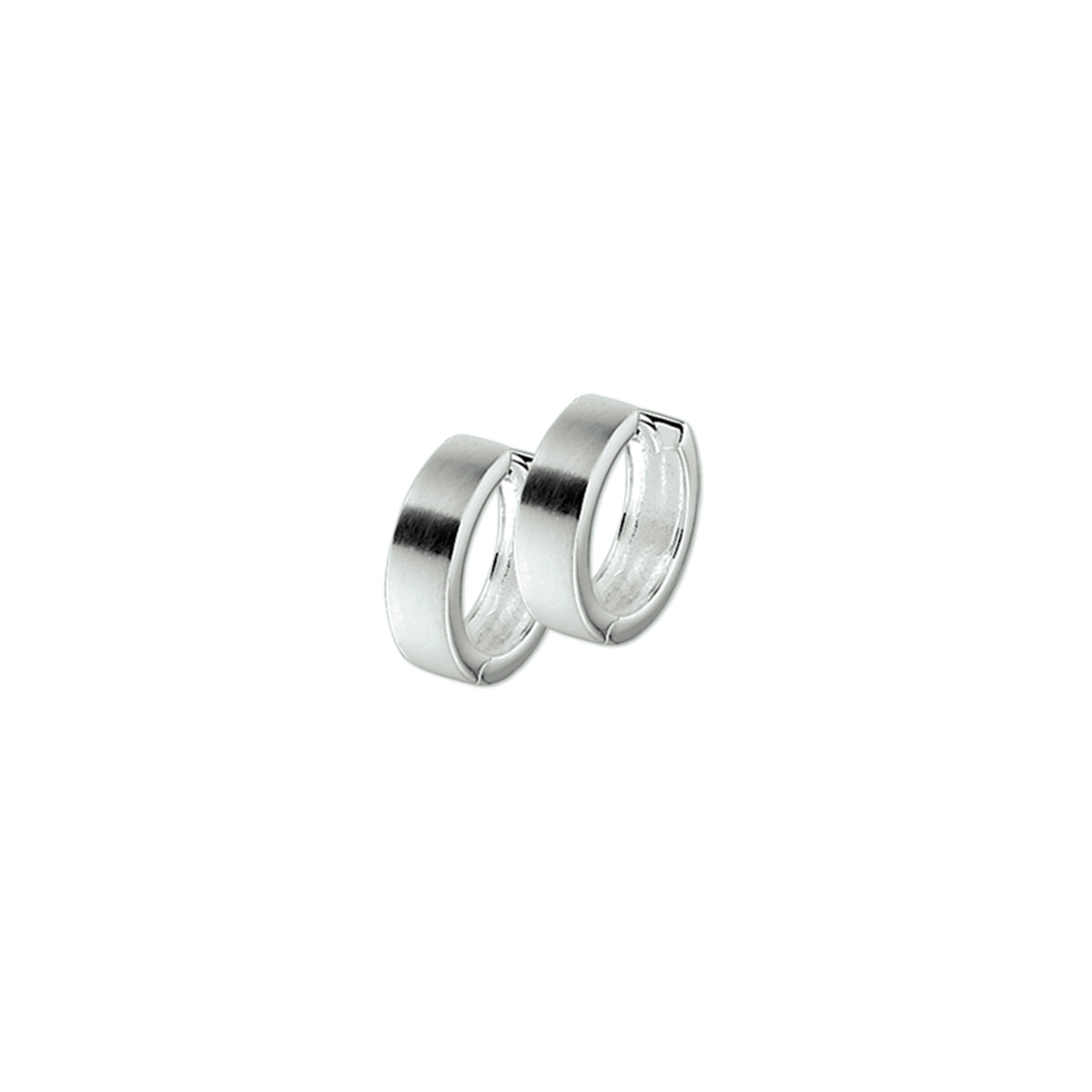 Klapoorringen vlak poli/mat 4 mm zilver wit