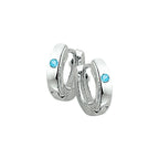 Klapoorringen blauw zirkonia zilver wit