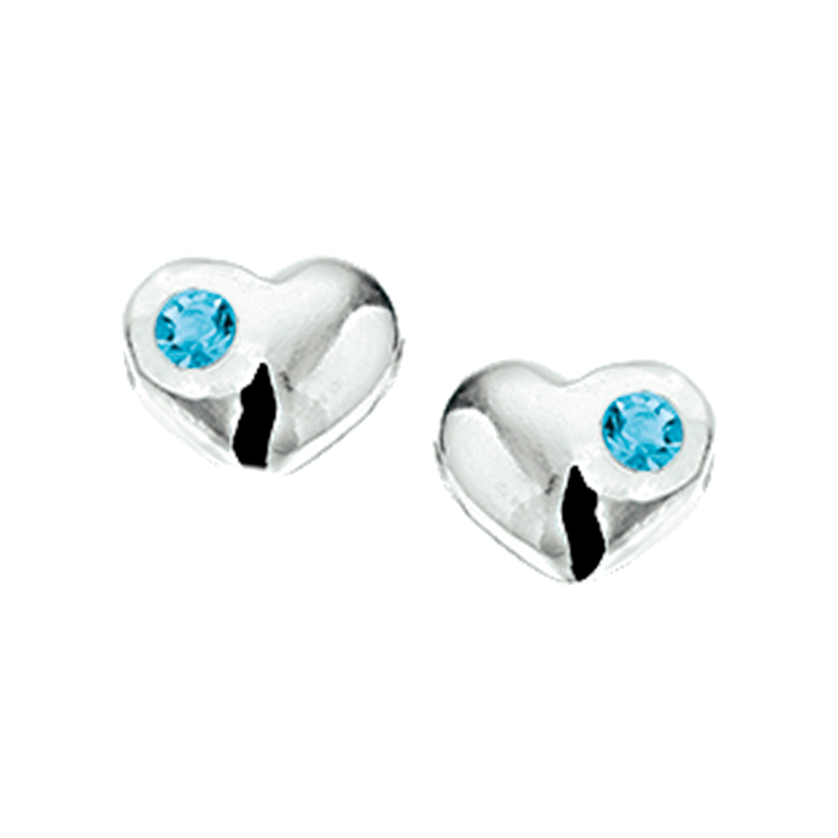 Oorknoppen hart strass zilver wit