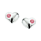 Oorknoppen hart strass zilver wit