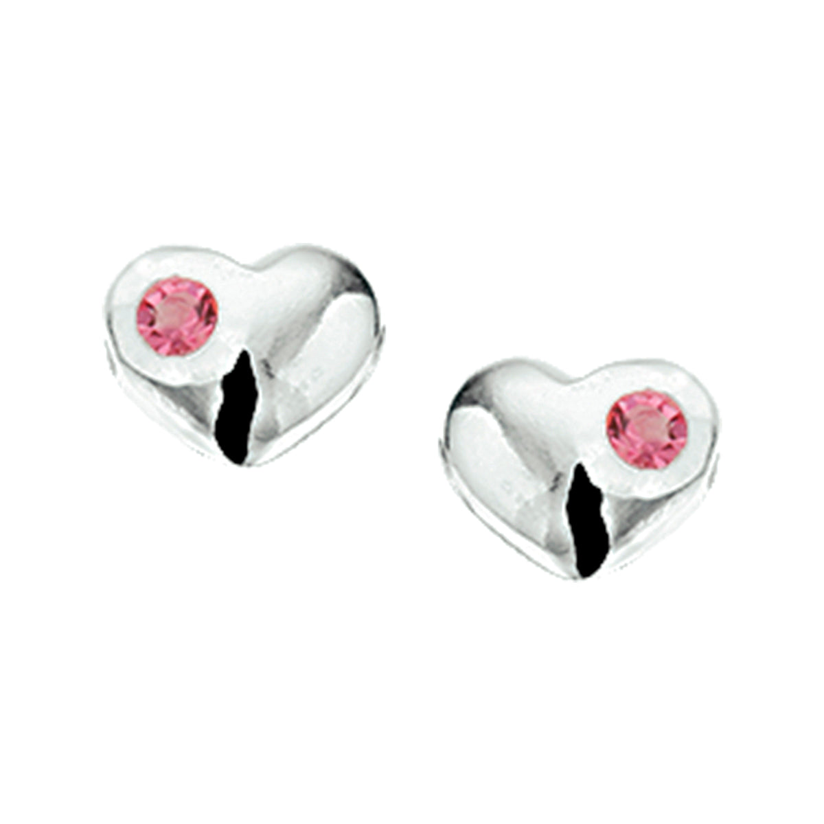 Oorknoppen hart strass zilver wit