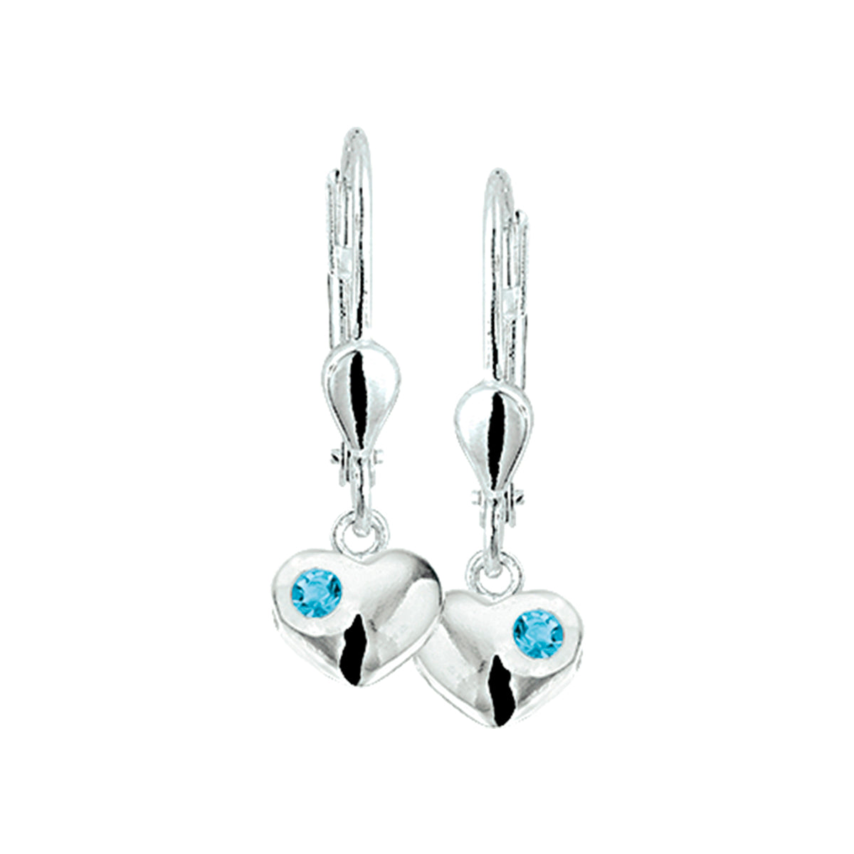 Oorhangers hart strass brisur haak zilver wit