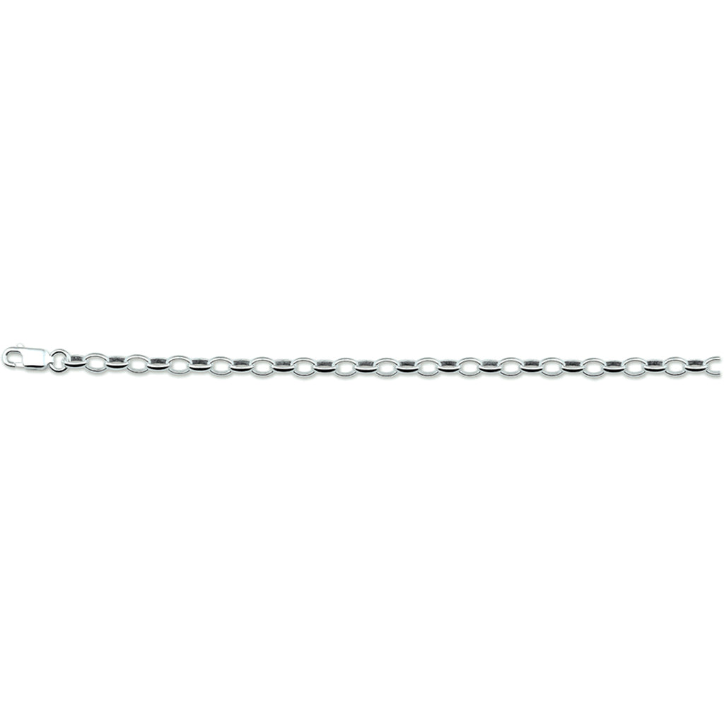 Armband jasseron 3,7 mm zilver wit