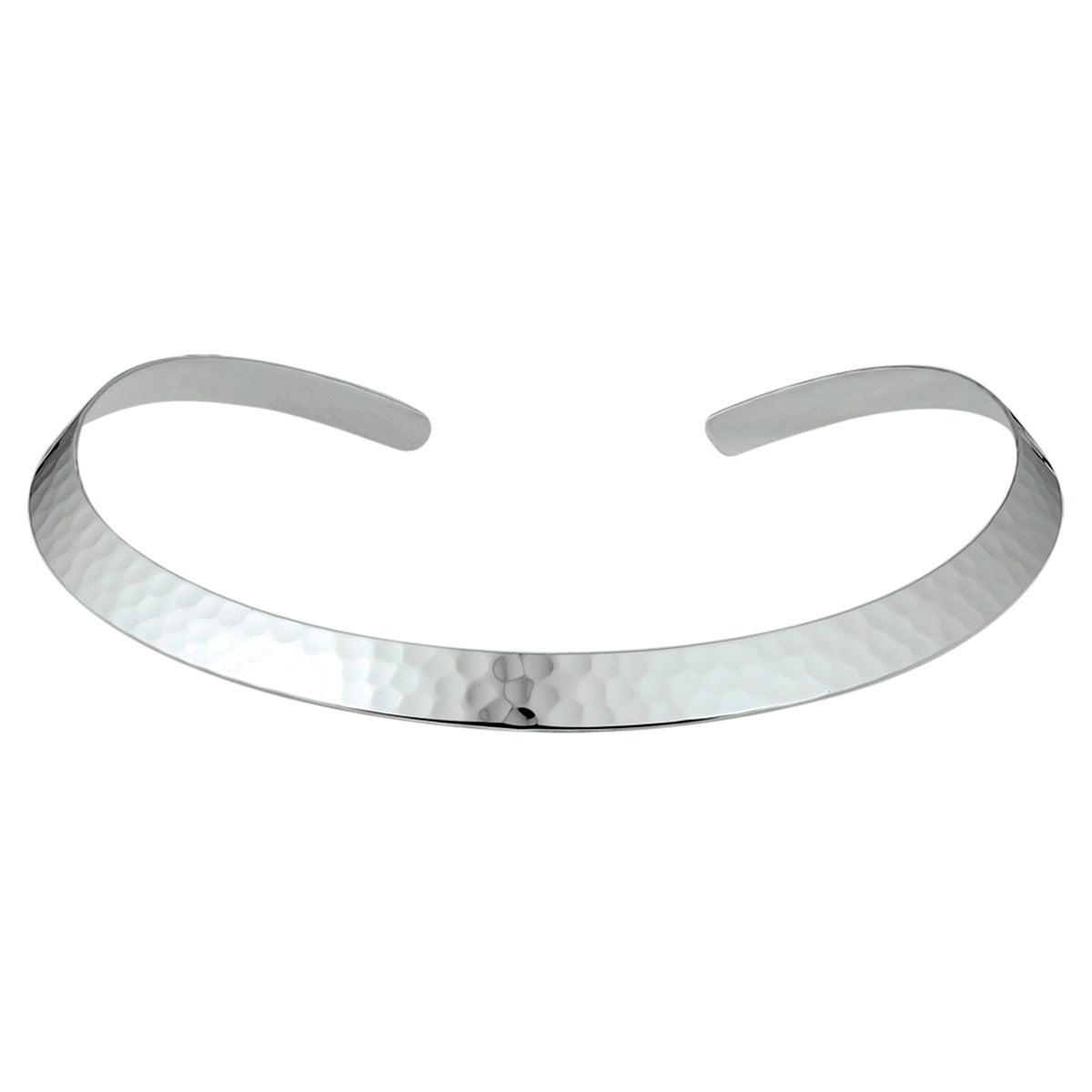 Collier spang hammered zilver wit