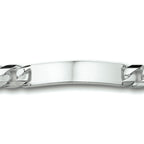 Graveerarmband gourmette 6-zijdes geslepen plaat 11 mm zilver wit