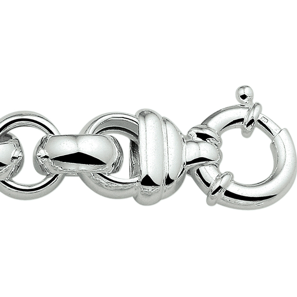 Armband jasseron 16 mm met groot springslot zilver wit