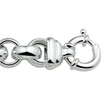 Armband jasseron 16 mm met groot springslot zilver wit