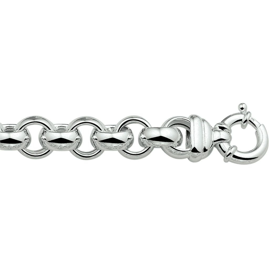 Armband jasseron 16 mm met groot springslot zilver wit