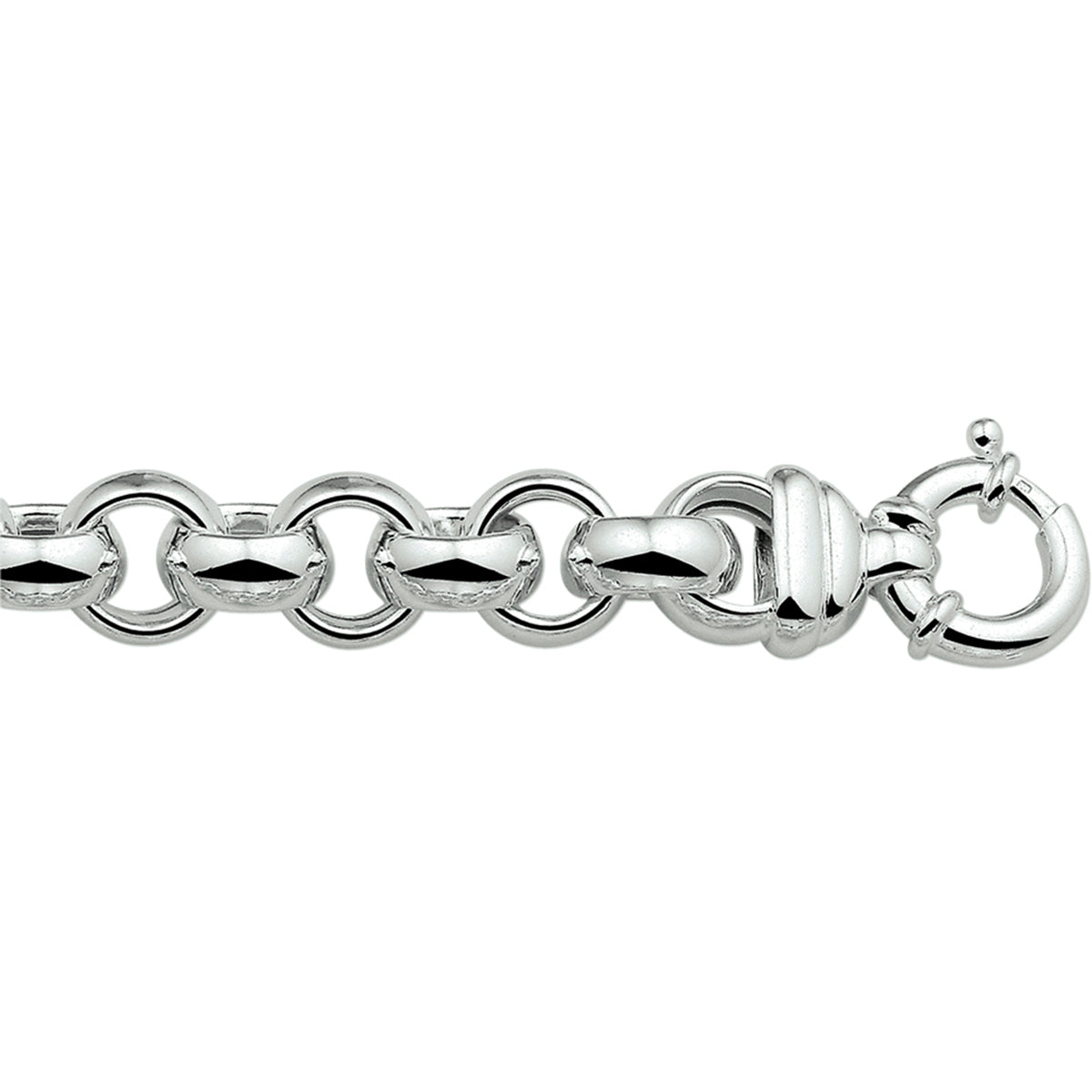 Armband jasseron 16 mm met groot springslot zilver wit