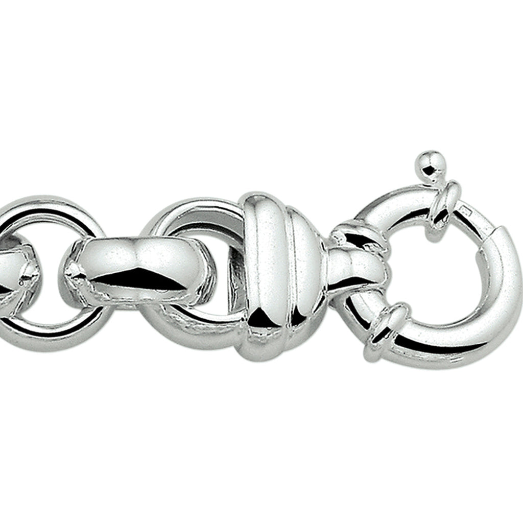 Armband jasseron 16 mm met groot springslot zilver wit