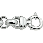 Armband jasseron 16 mm met groot springslot zilver wit