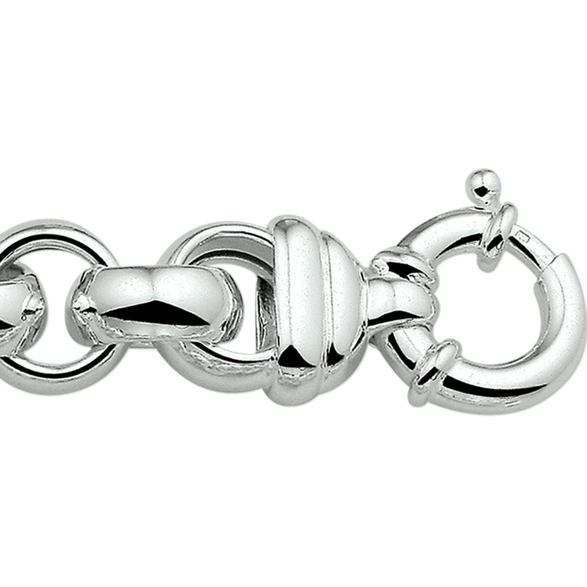 Armband jasseron 16 mm met groot springslot zilver wit