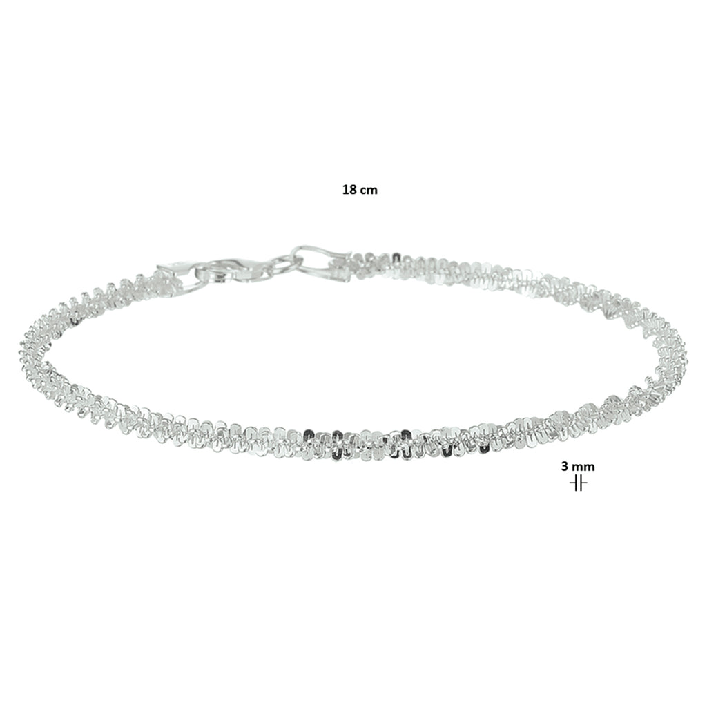 Armband fantasie 3,0 mm zilver wit