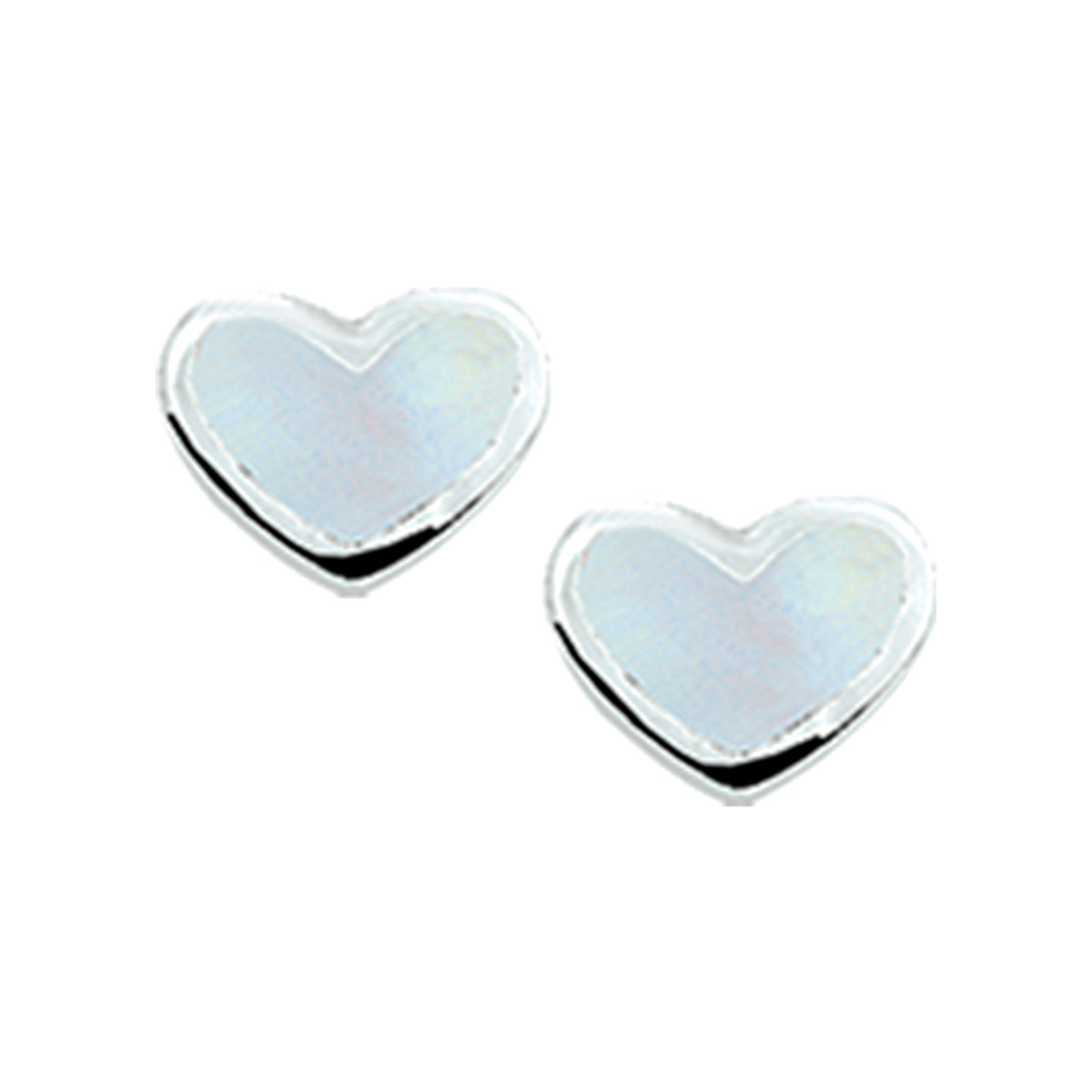 Oorknoppen hart zilver wit